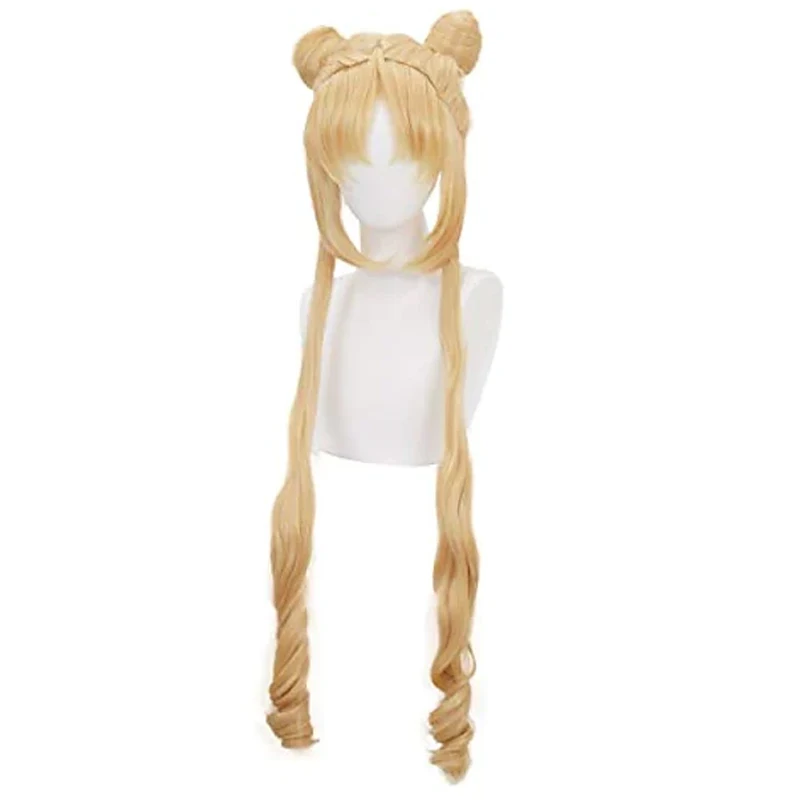 Sailor Moon Blonde Two Braids Long Wavy Wig