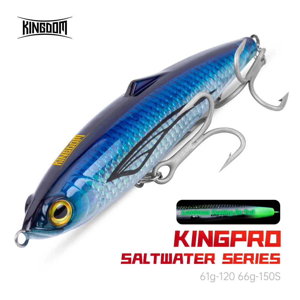 Kingdom Sinking Pencil Fishing Lure 150mm Artificial Bait 120mm Luminous Coating Wobblers for Trolling for Tuna Sea Fishing