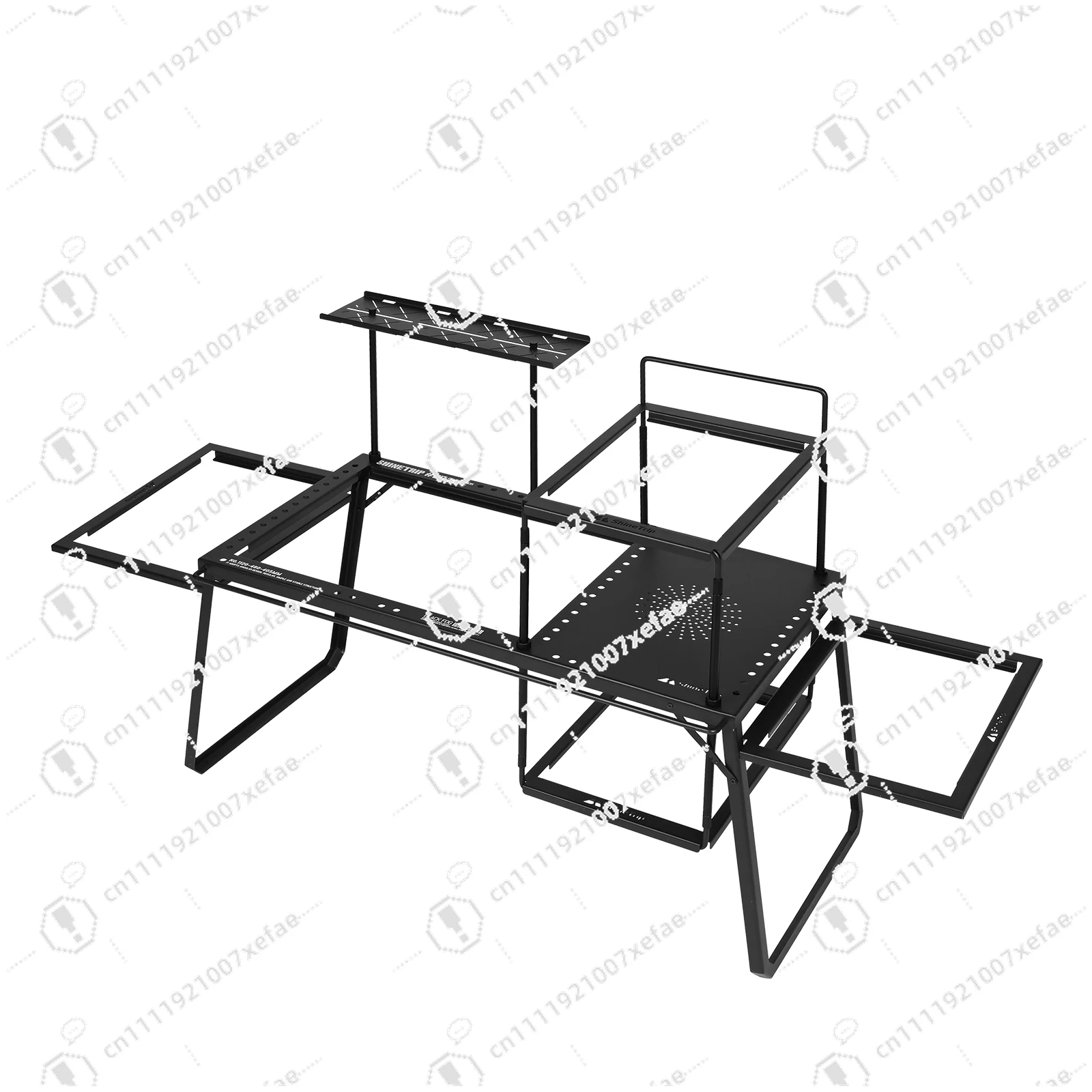 

Outdoor Black Mist IGT Modular Freestanding Table Portable Folding Aluminum Camping Table Set with Shelf