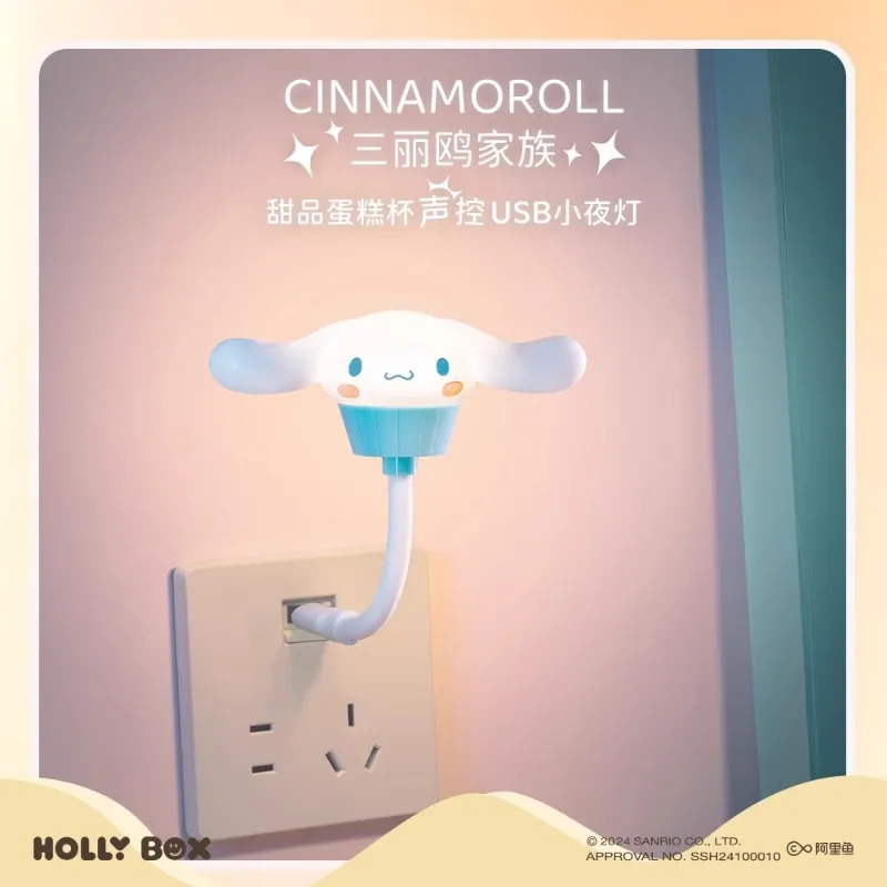 Japanese Sanrio Kawaii Hello Kitty USB Nightlight Cartoon Melody Pochacco Bedroom Bedlight Children's Creative Festival Gift