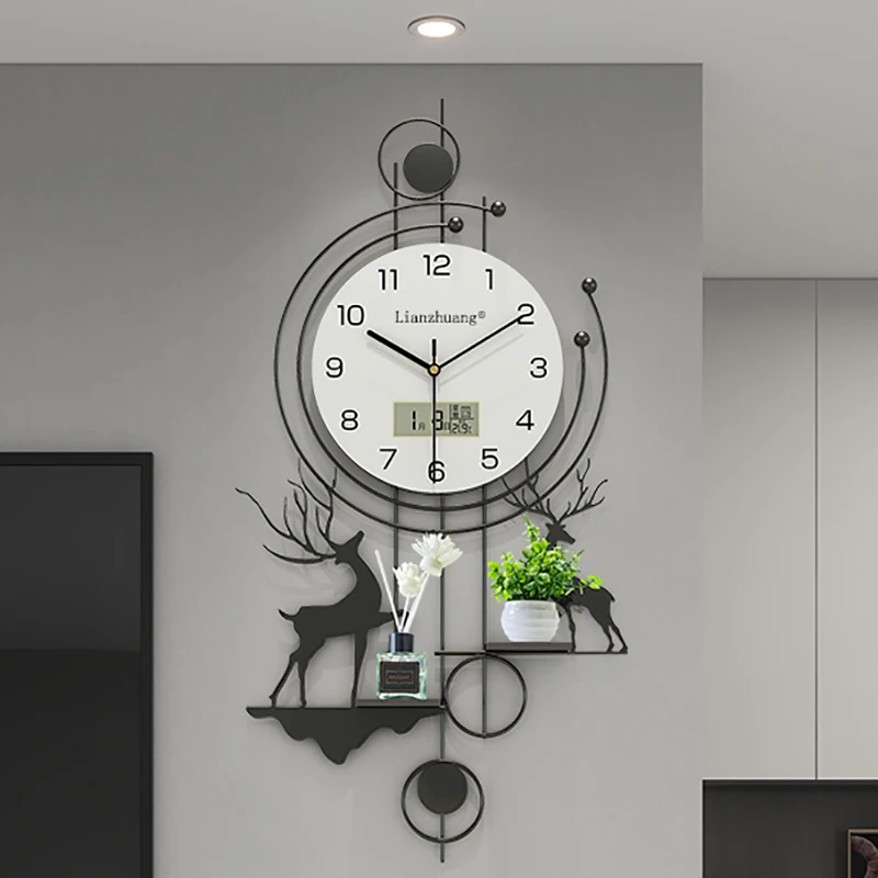 Digital Quiet Wall Clocks Metal Mechanical Modern Luxury Wall Clocks Smart Metal Pendule Horloge Murale Modern Home Decor