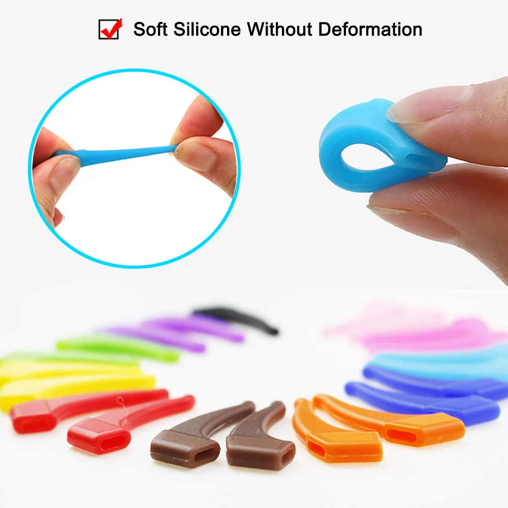 1Pair  Silicone Anti Slip Ear Hook Eyeglass Eyewear Accessories Eye Glasses Temple Tip Holder Sunglass Spectacle Eyeglasses Grip