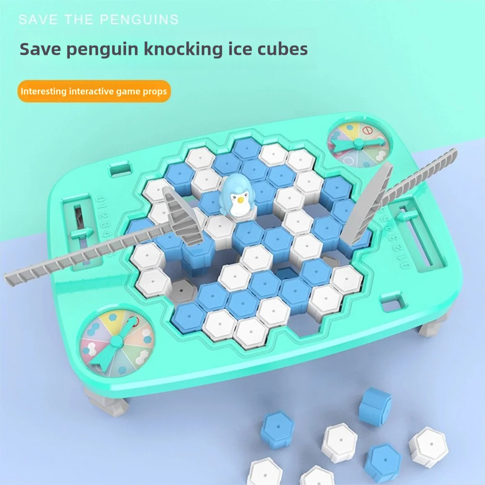 Knock on the penguin toy ice breaking table demolish the wall to save the little penguin Knock on the ice tabletop game