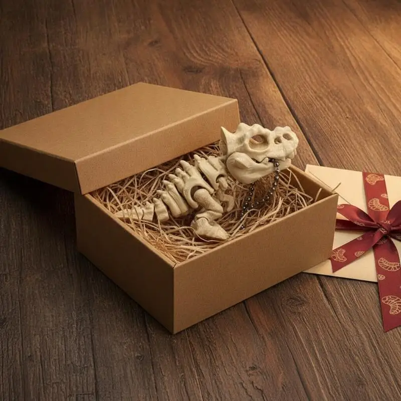 Bewegliches Dinosaurier-Skelett-Ornament, 1 Stück, Bewegliche Gelenke, Exquisite Verarbeitung für Büro-Schreibtisch, Heim-Sideboard-Dekoration, Kreativer Dino – Detail 5