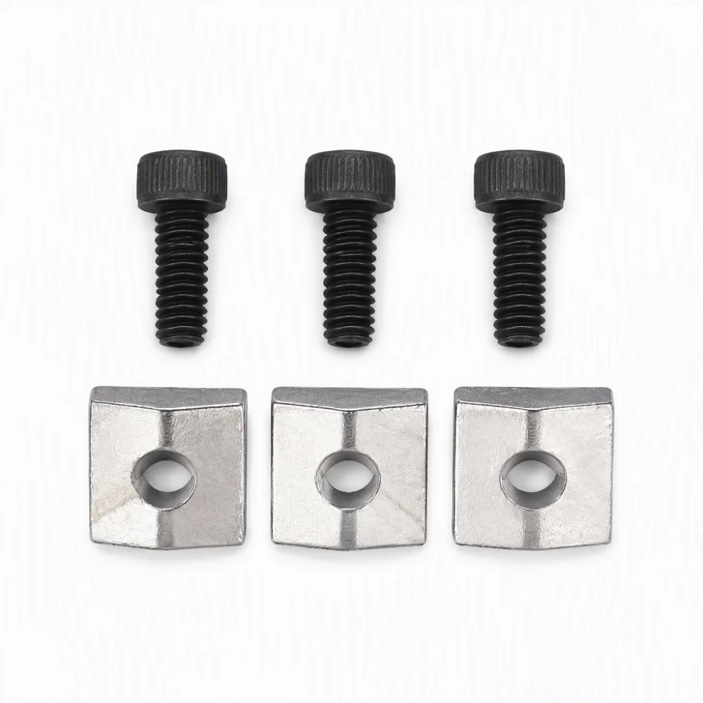 3Sets Durable Metal Locking Nut Clamp Silver+Black Guitar String Lock Guitar Accessories Set Electric Guitar