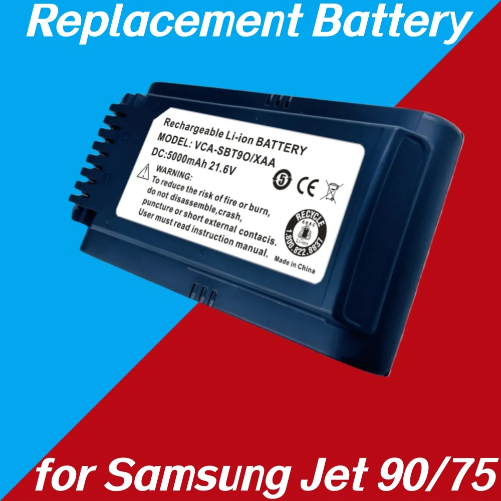 Original VCA-SBT90/XAA Robotic Vacuum Cleaner Replacement Battery For Samsung  Jet 90/Jet 75 Pet/Jet 75 Cordless Stick Vacuum