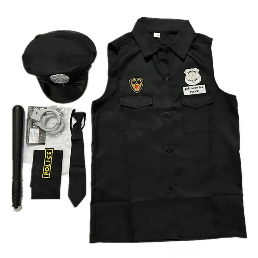 Trajes de halloween adulto américa eua polícia sujo policial oficial traje camisa superior fantasia cosplay roupas para homem