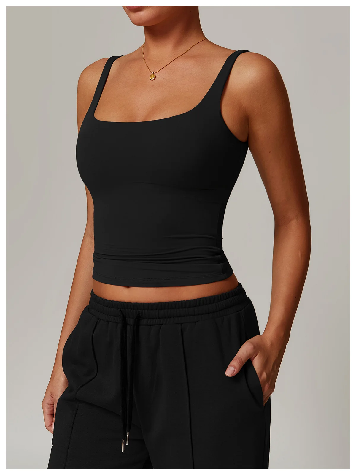 Sommer Damen Workout Yoga Tanktop Schnelltrocknende Sportweste für Frauen Lauf-Tight-Top Damen U-Rücken Fitness Unterwäsche – Detail 16