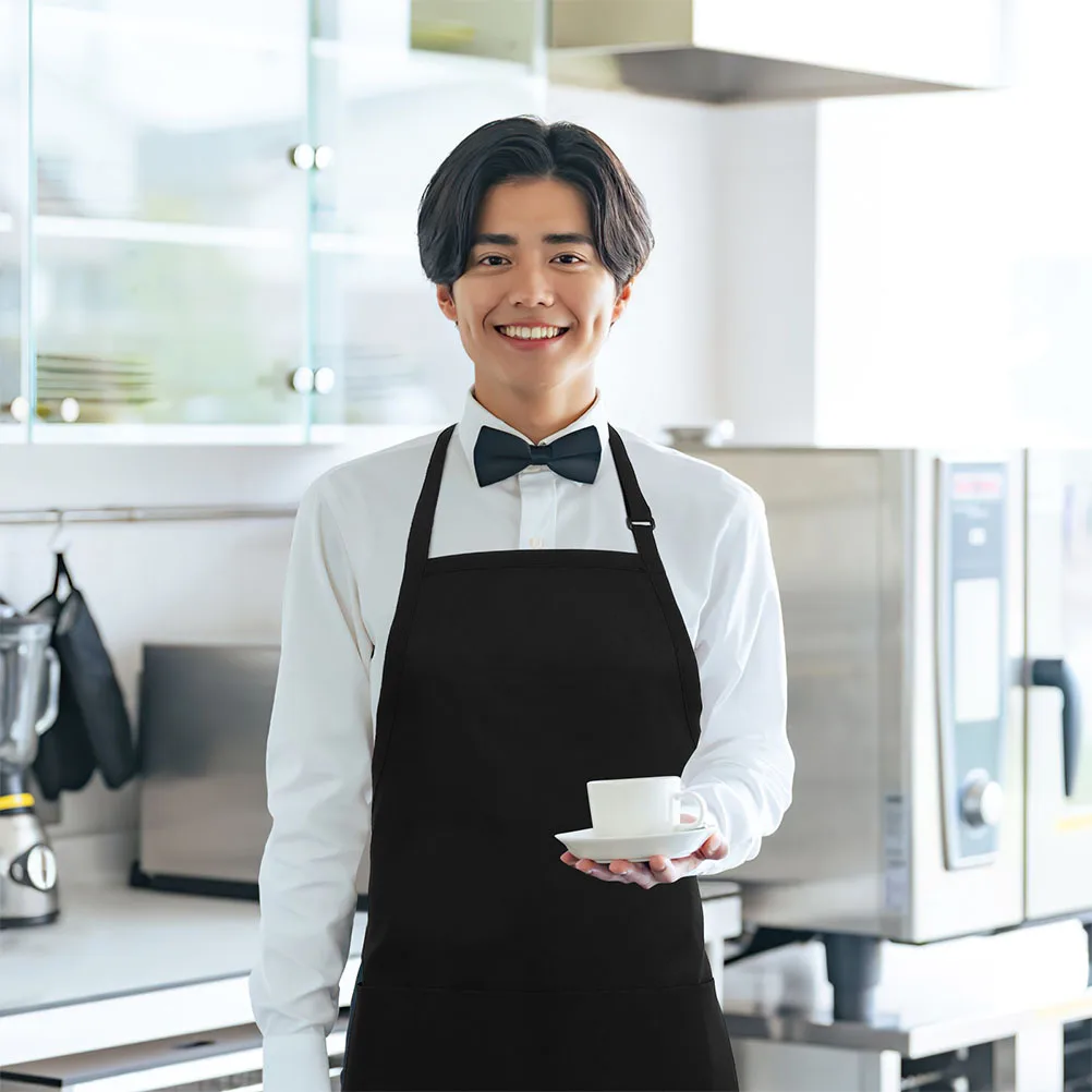 

2 шт. черных фартуков для поваров, регулируемые кухонные фартуки с карманами для мужчин и женщин, для барбекю, выпечки, использования в ресторанах