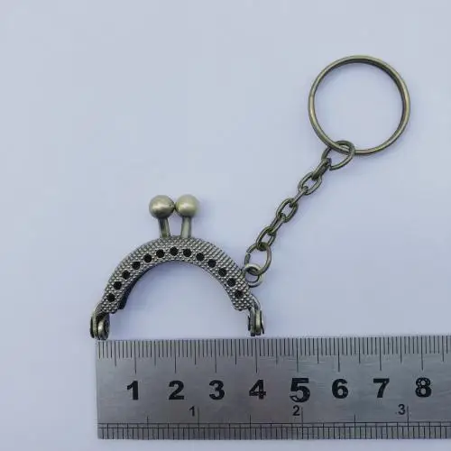 4cm mini coin bag making metal clasp purse frame bronze silver golden gunblack 4 colors with key chain 10pcs/lot