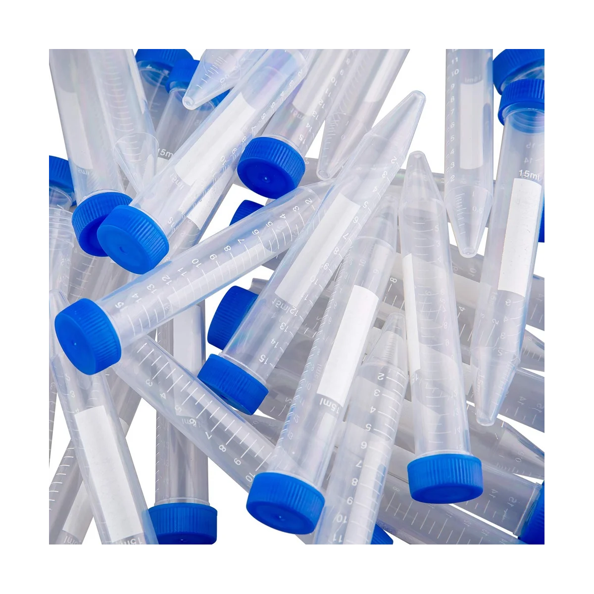 Conical Centrifuge Tubes 15ML, 100 Pcs Sterile Plastic Test Tubes with Screw Caps, Polypropylene Container