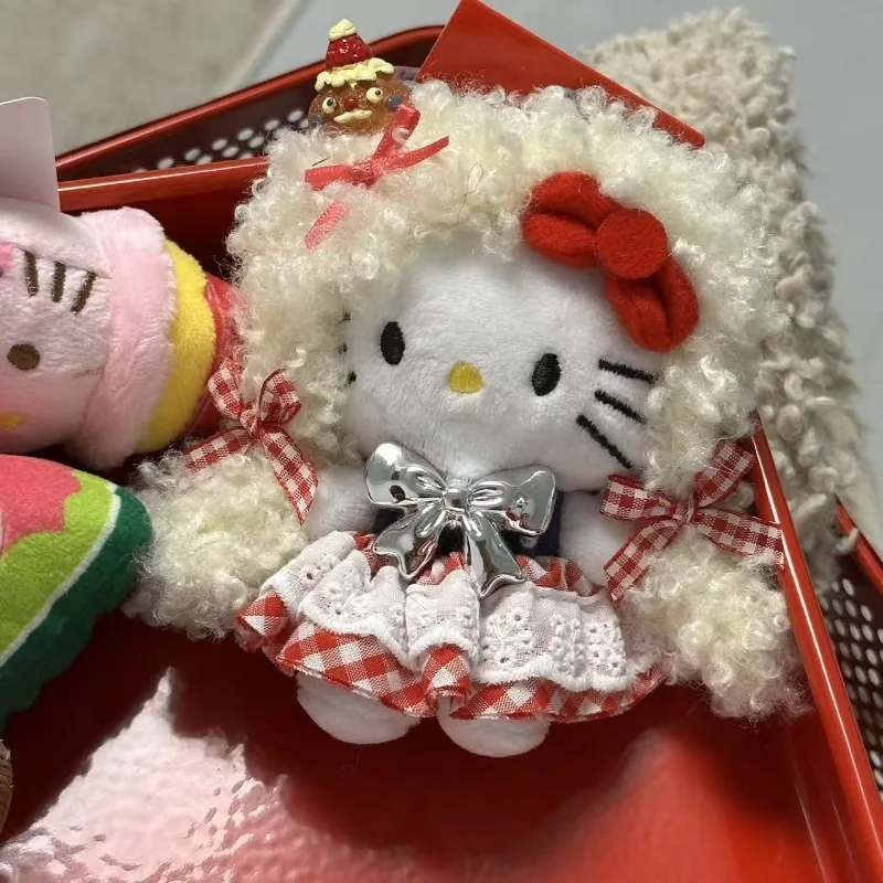 Cartoon Sanrio Kawaii Hello Kitty Christmas Outfit Plush Toy Keychain Accessories Plush Dolls Dolls Keychains Christmas Gifts