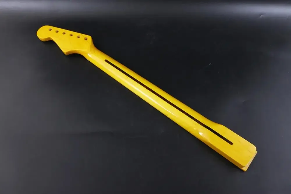 S5  Yellow guitar Neck 22Fret 25.5inch Rosewood Fretboard Dot Inlay DIY Guitarn bolt on  normal nut