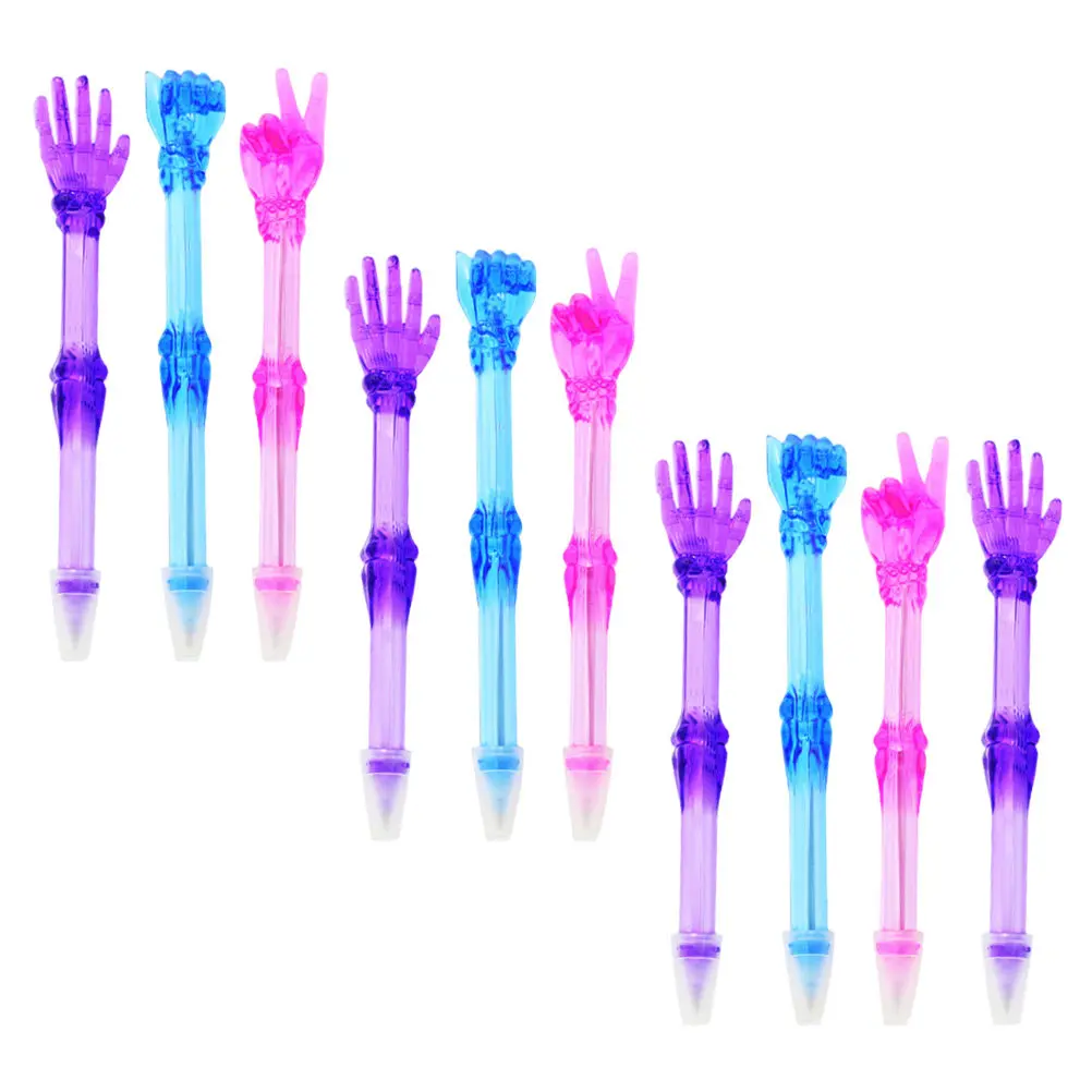 

10Pcs Rock Paper Scissors Gel Pens Finger Design Transparent Ballpoint Pens for School Office Kids Writing Journaling Student