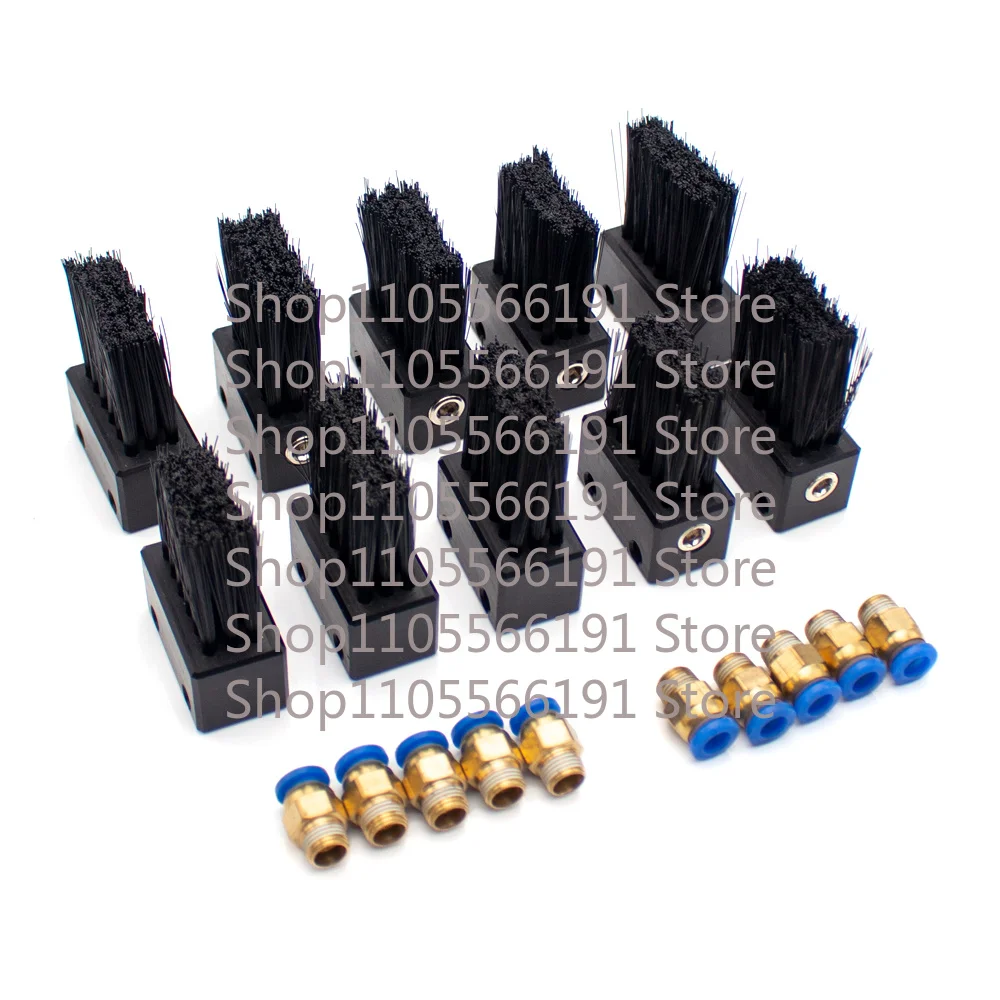 10PCS 40MM Industrial Chain Lubrication Brush Wear-Resistant Nylon Oiling Brush with 6MM Quick Plug Connector