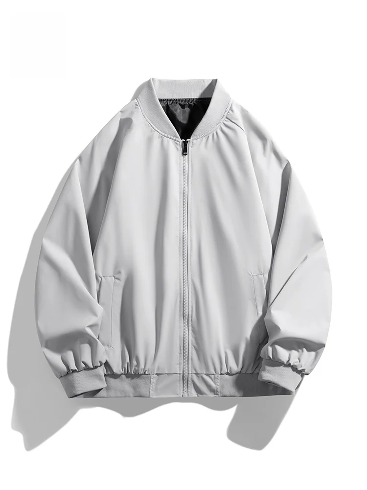 

Lormen Men's Casual American Sle Baseball Collar Jaet Loose Autumn Winter Outerwear Faion Urban Loose Fit Polyester Fiber