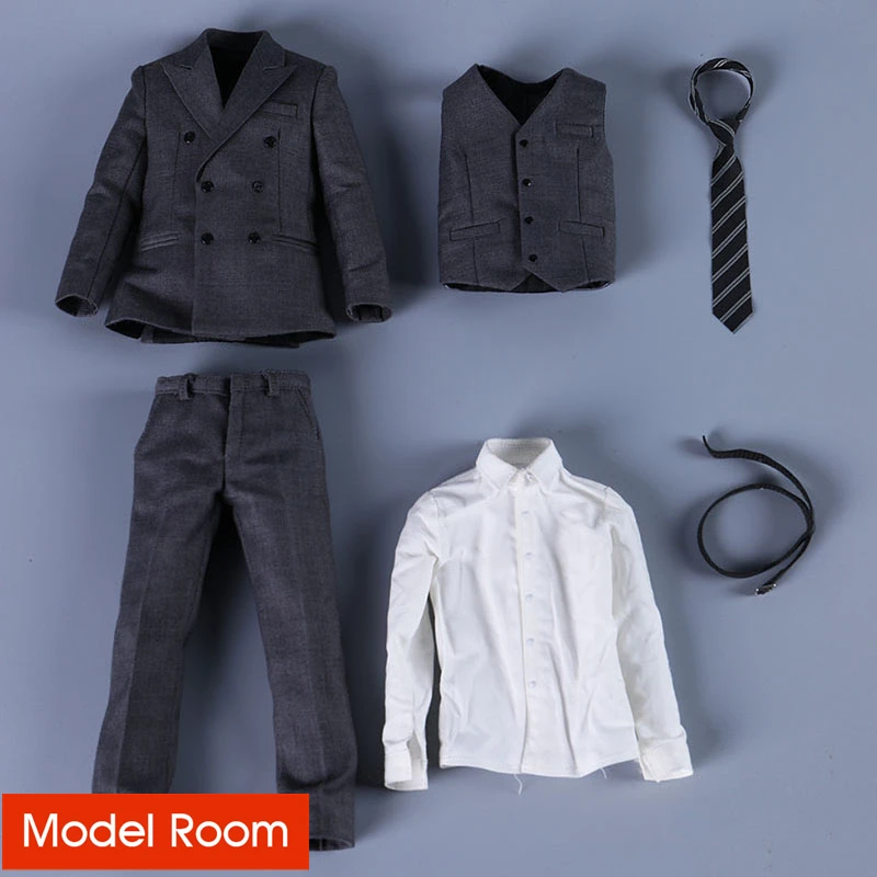 

MOMTOYS GS001 1/6 Male Grey Suit Gentleman Business Clothing Set fit 12'' Soldier Action Figure Body Dolls In Stock