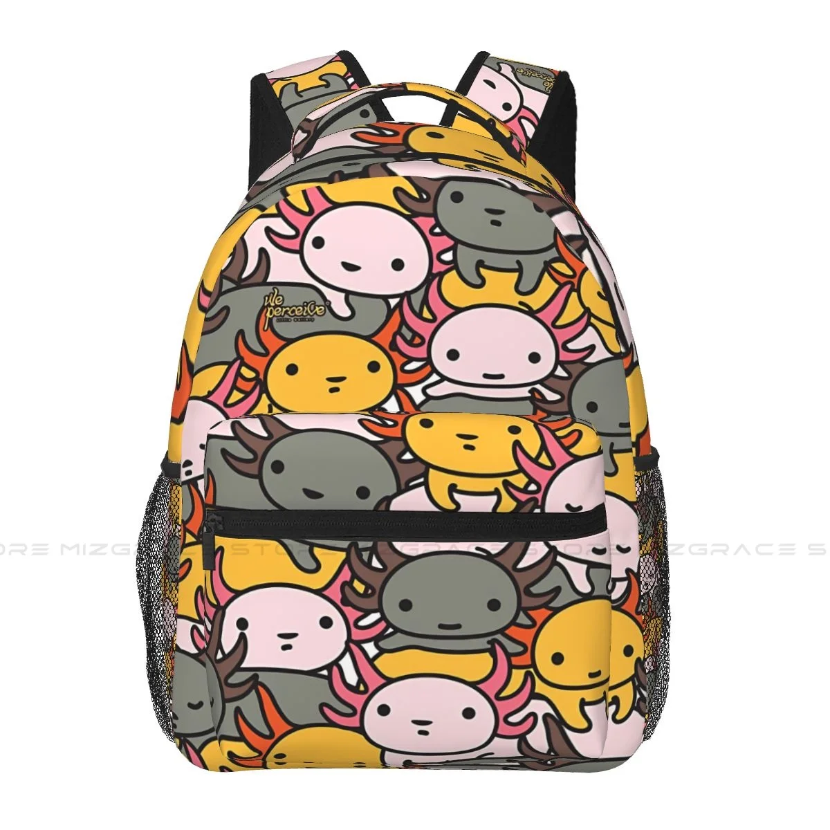 Back To School Axolotl Wave Style Backpack School Boy Girl Travel Soft Rucksack Casual Laptop Bag