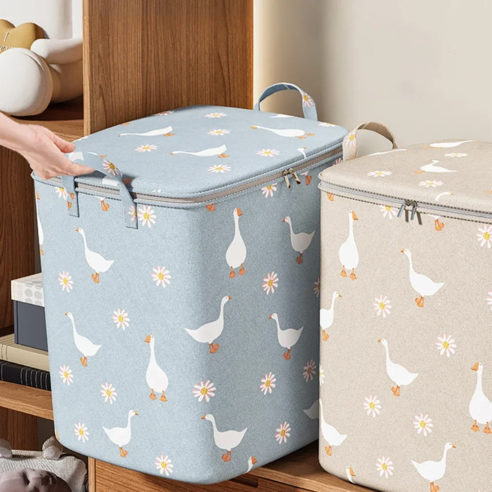 

100/140/180L Clothes Quilt Storage Bag Household Large Capacity Quilt Storage Box Wardrobe Non-woven Clothing Moving Luggage