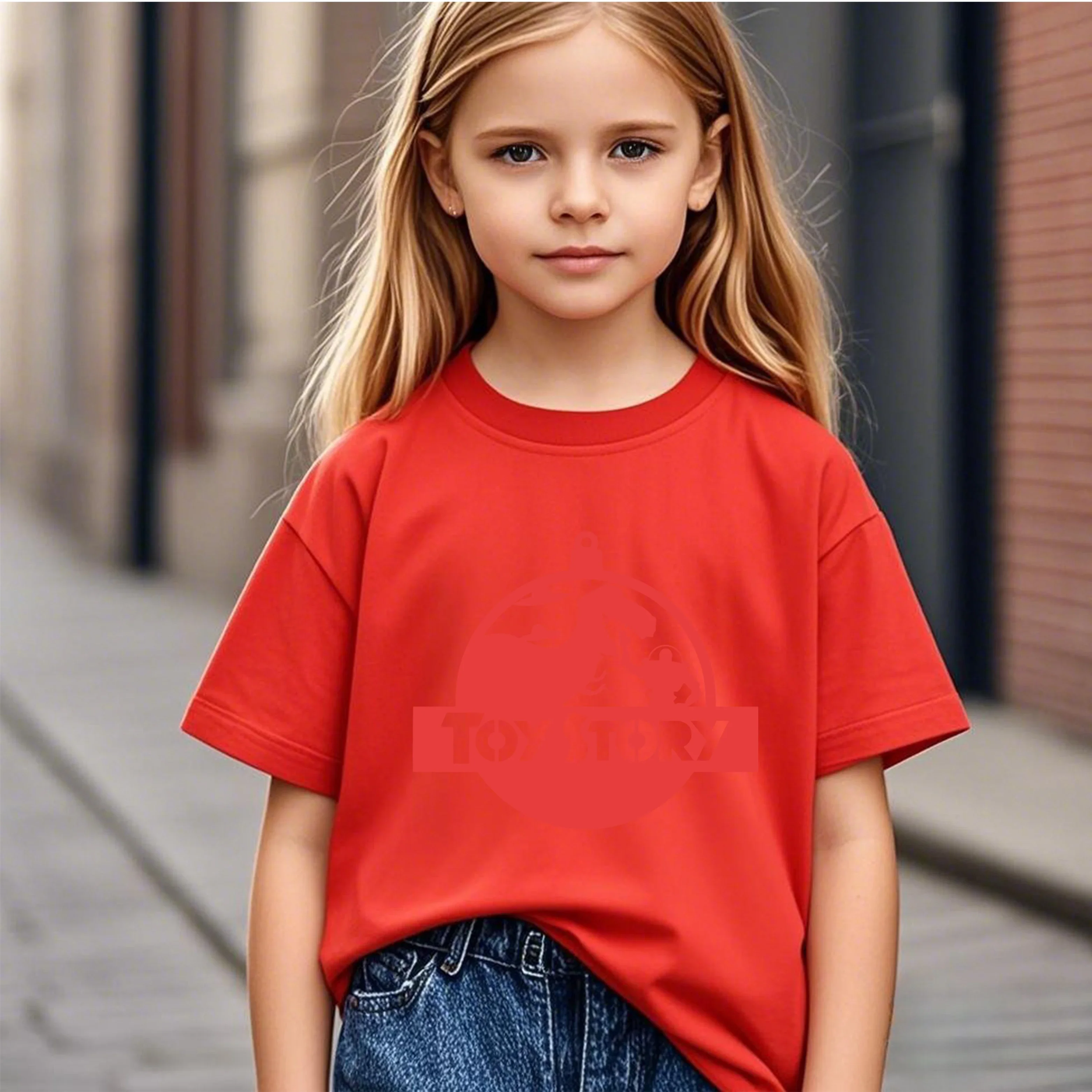

2026 New 2D Toy Story Cartoon Print Summer Short Sleeve Leisure Tops For Kids Teenager Boys Girls
