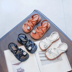 Sandalias Kid sandalo 2023 estate New Water Diamond Girl sandalo suola morbida scarpa da spiaggia scarpa Casual scarpa da bambino scarpa firmata scarpa da ragazza