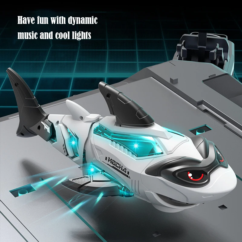 Children\'s Electric Shark Robot Universal Driving Dynamic Music Cool Simulation Model Fun Early Education Toy Gift