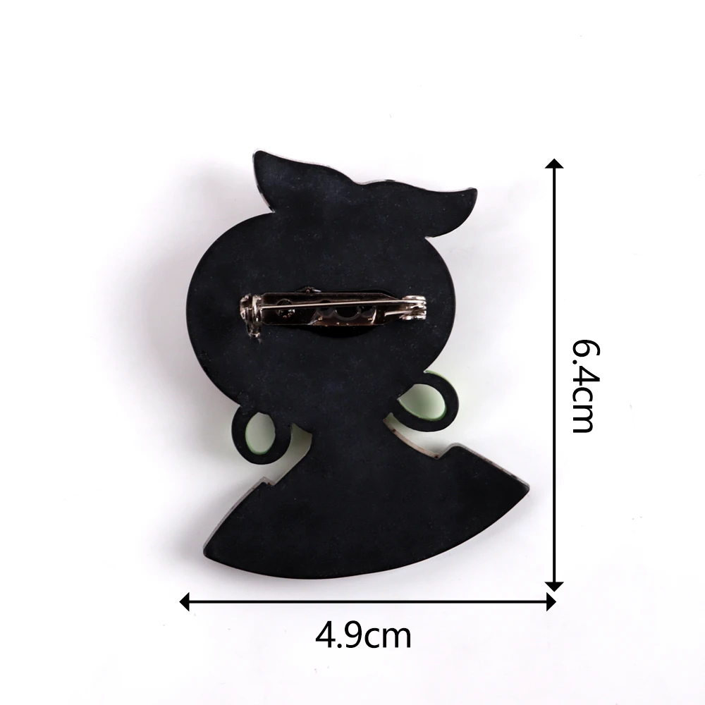 FishSheep Lovely Girl with Sunglasses Acrylic Brooches for Women 2023 Cute Wear Bow Hat Lady Brooch and Pins Clothing Accessor