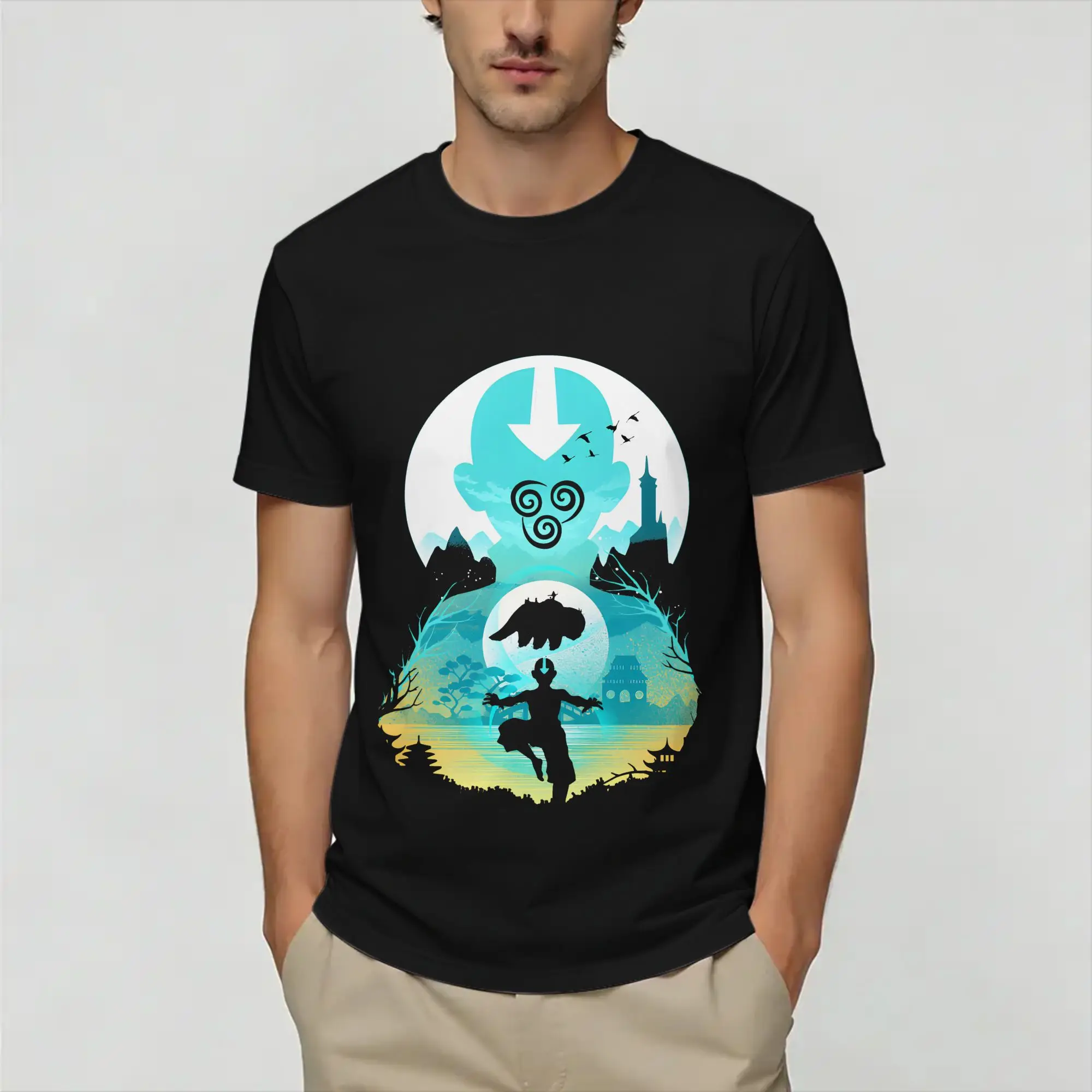The Last Airbenders T-Shirt Summer  Harajuku T Shirts Mens Pure Cotton O Neck 4XL 5XL 6XL Top Tees Short Sleeve Classic Tops