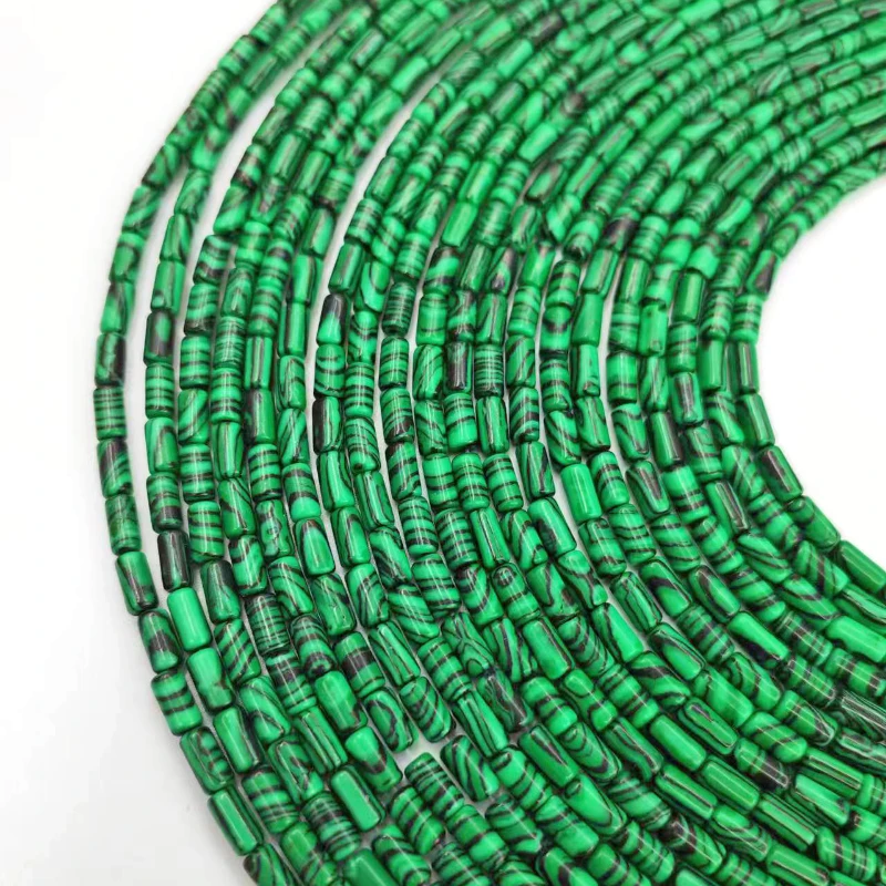 

New Natural Malachite Small Cylinder Loose Beads Handmade DIY Bracelet Necklace Sweater Chain Jewelry Accessories Wholesale