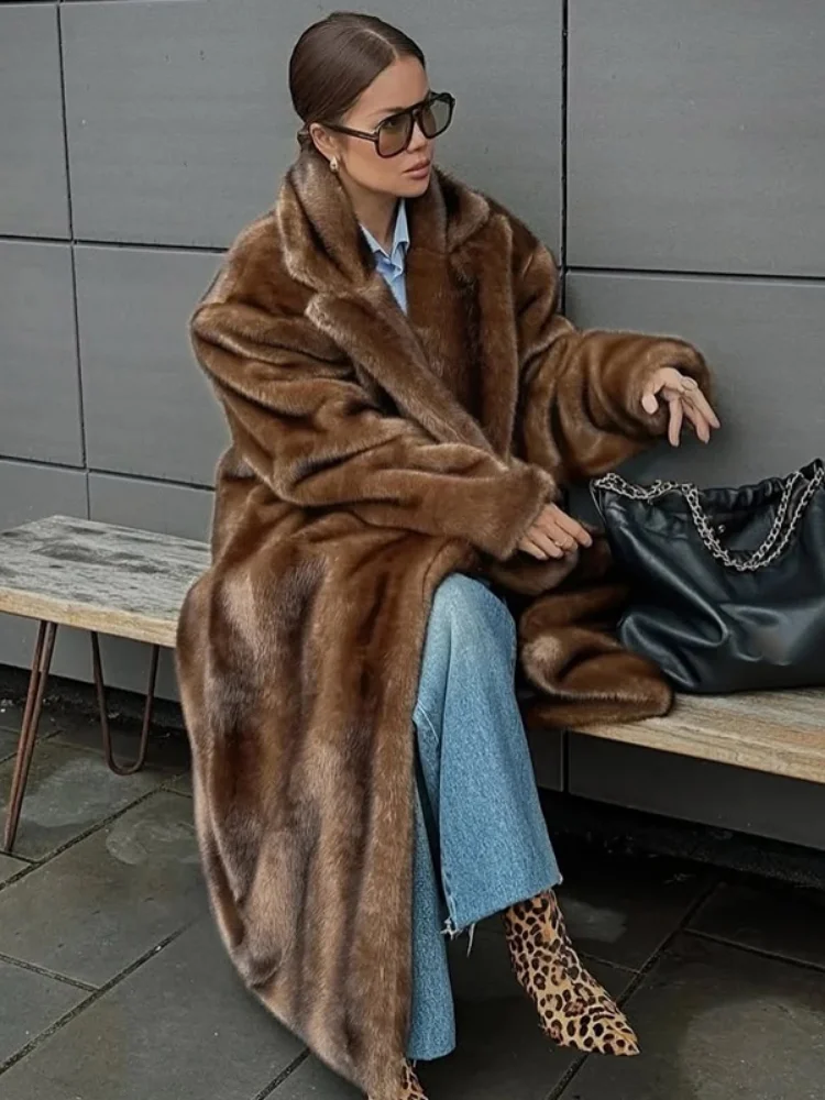 Women Solid Faux Fur Long Coat Lapel Long Sleeve Fluffy Luxury Loose Casual Outerwear 2026 Fashion Winter High Street Outwears 3 Women Solid Faux Fur Long Coat Lapel Long Sleeve Fluffy Luxury Loose Casual Outerwear 2026 Fashion Winter High Street Outwears 3