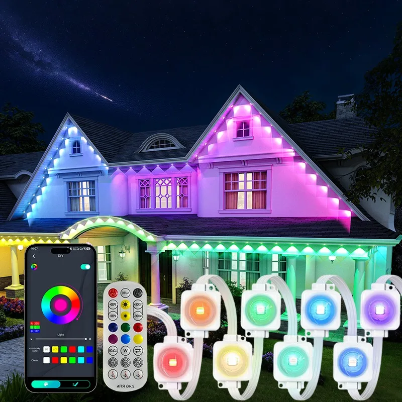 50FT/100FT/150FT/200FT/300FT أضواء خارجية دائمة مقاوم للماء RGB سلسلة أضواء DIY المشهد عيد الميلاد عيد ميلاد عطلة الطرف #1