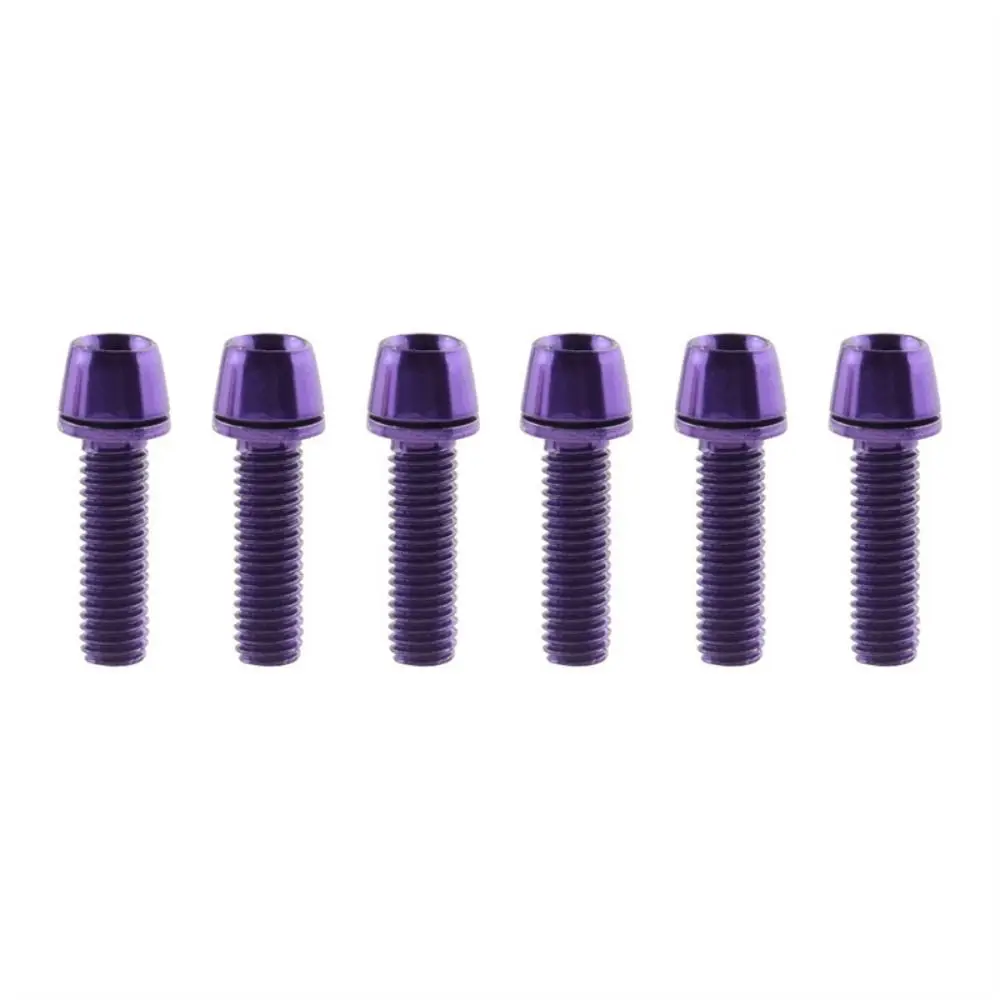 6pcs/set Titanium-plated Bicycle Handlebar Screws M5 * 17MM Stainless Steel Bicycle Disc Brake