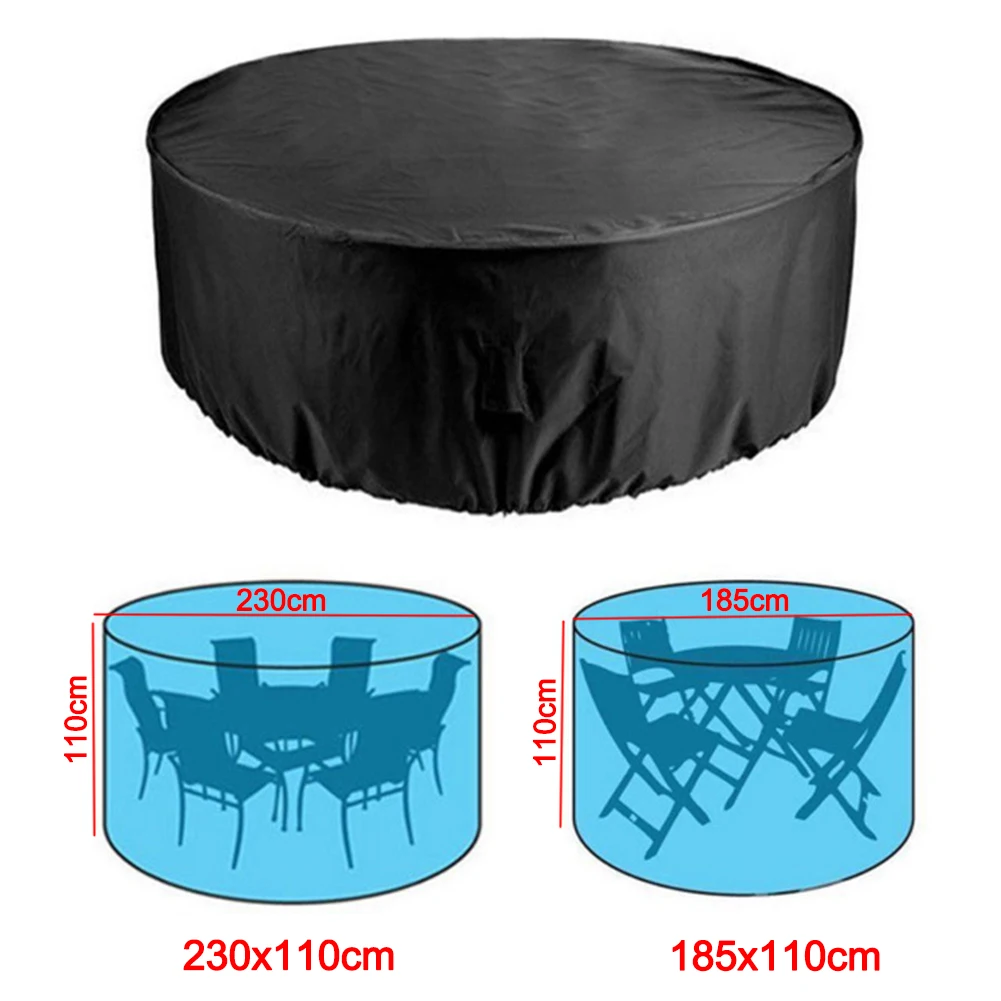 Round Cover Round Outdoor Garden Furniture Cover Waterproof Oxford Protective Furniture Rain and Snow Dust Cover view 3