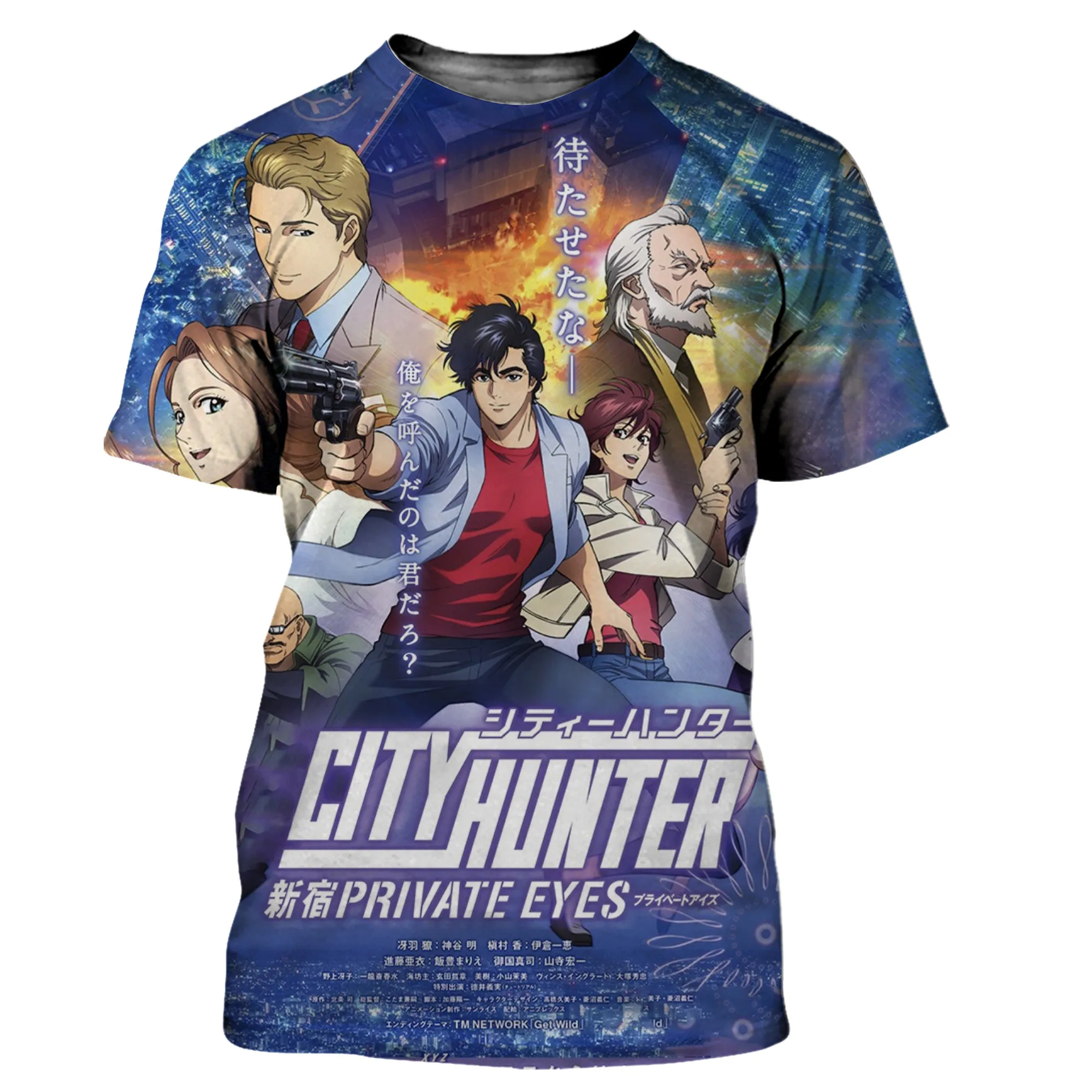 Anime City Hunter Man T Shirt New Fashion Cool 3D HD Printed T-shirts Casual Harajuku Style Streetwear Round Neck Oversize Tops