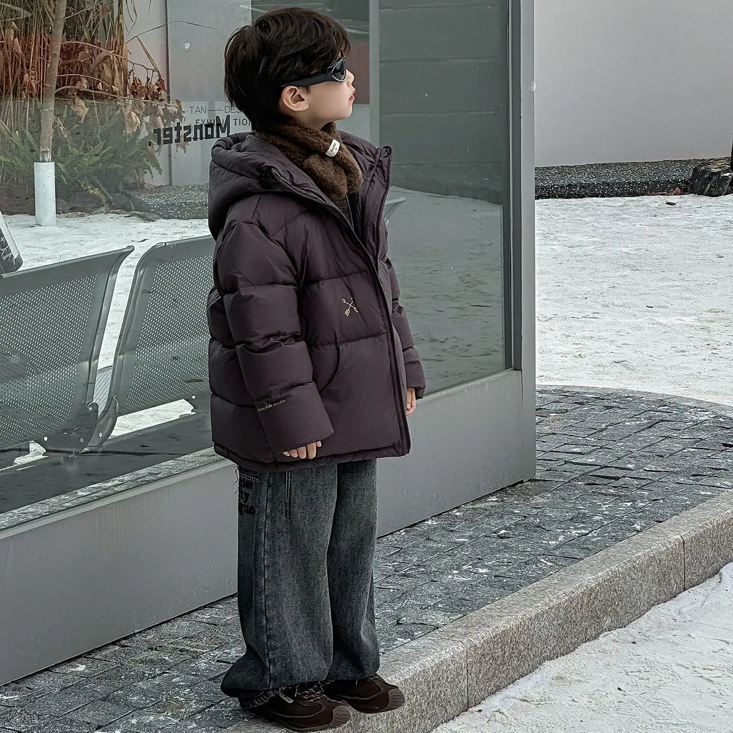 

2025 New Hooded Thick Boys' Down Jacket Warm White Duck Down Jacket