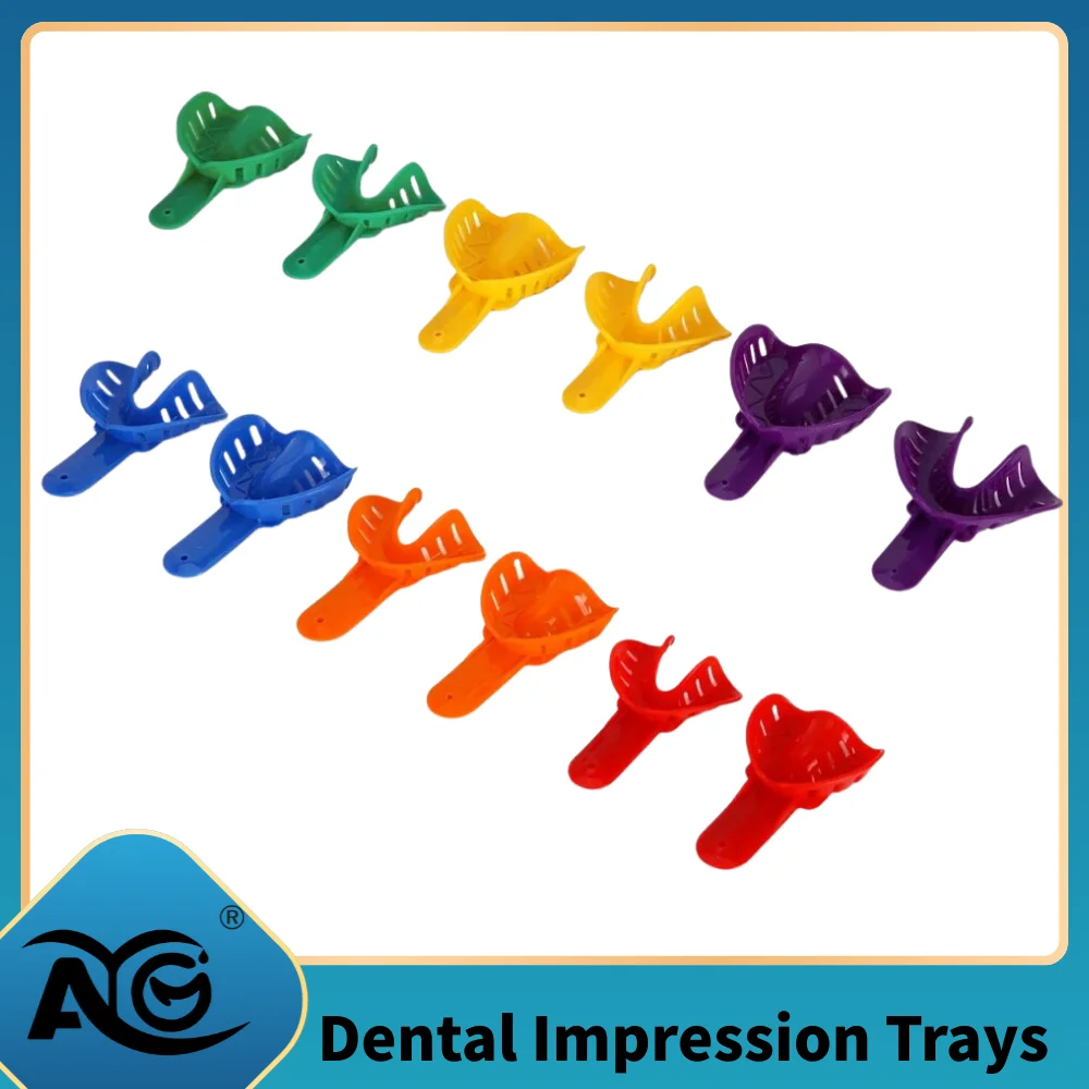 12 Teile/paket AG Dental Abdruck Trays Zahnarzt Abdruck Langlebige Kunststoff Zähne Halter Labor Zahnmedizin Zubehör Werkzeuge