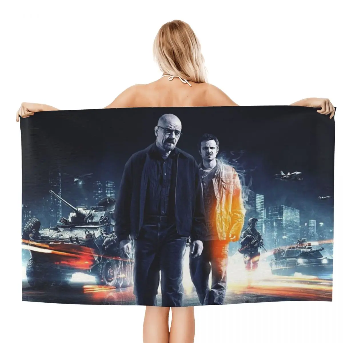 Custom Breaking Bad Jesse Pinkman Walter  Linen Microfiber Beach  Towel Quick Drying TV Show Heisenberg Bathroom Sauna Towels