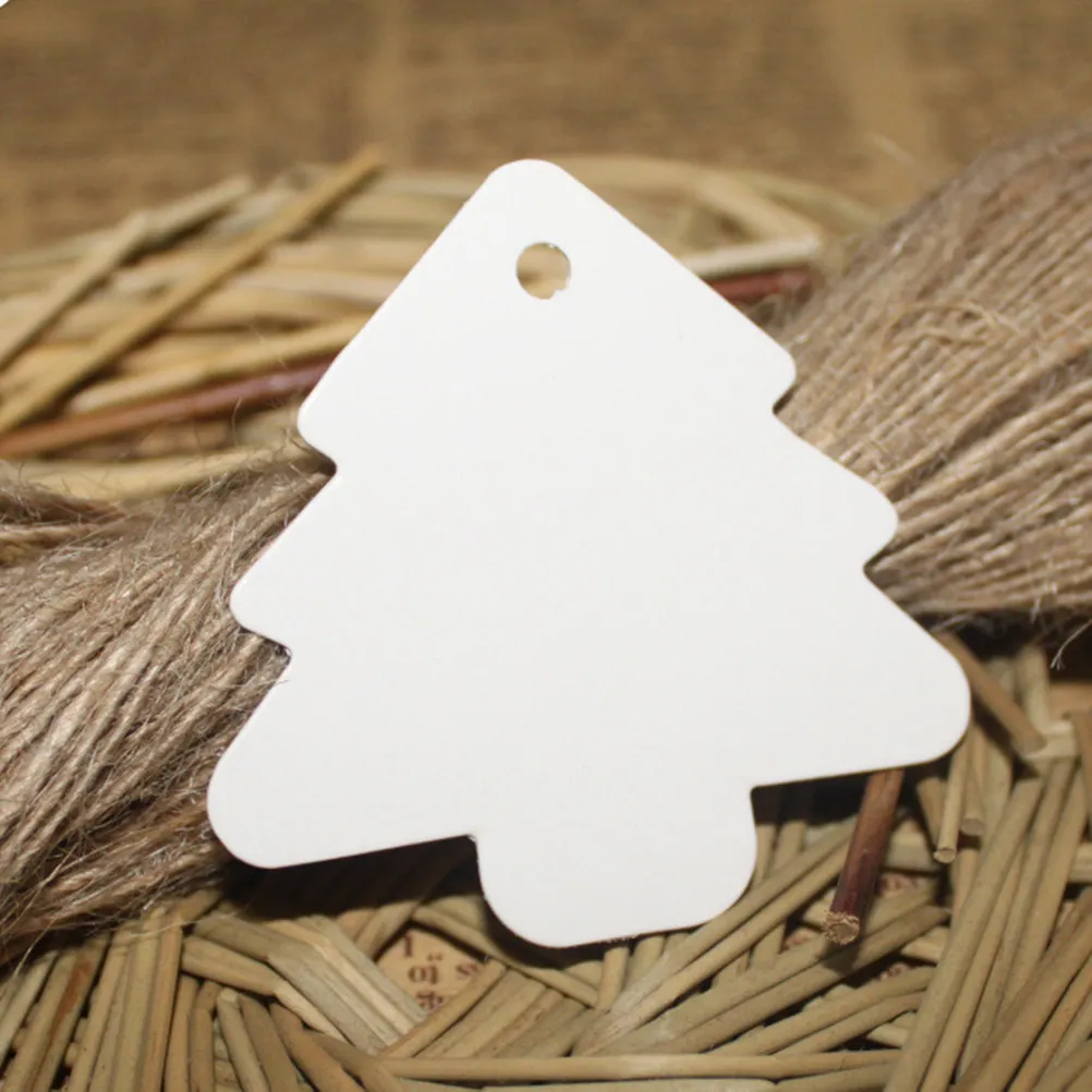 

50Pcs Christmas Tree Shape Kraft Tags Vintage Blank Gift Price Tags Hanging Labels for Wedding Party Scrapbook Decoration
