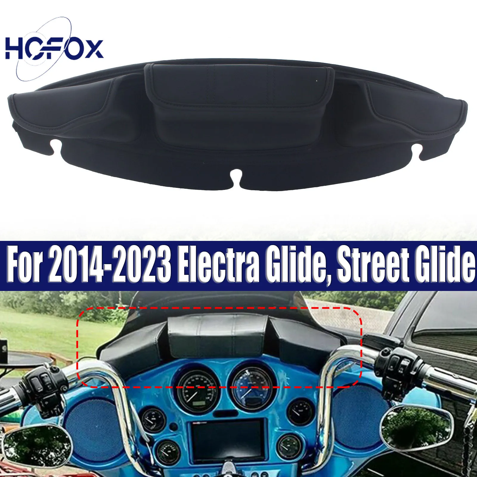 

Motorcycle Windshield Bags 3 Pouches Pocket Batwing Fairing Pouches For Harley Touring Street Glide Electra Glide FLHX 2014-2023