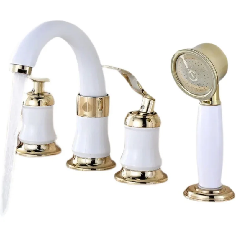 

Bathroom Cabinet Washbasin Washbasin Hot and Cold Vertical Three-piece Faucet White Split