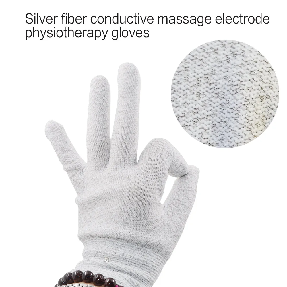 Guantes de electrodos Tens EMS, estimulador muscular, fisioterapia para Tens, máquina masajeadora, relajación eléctrica, alivio del dolor de manos