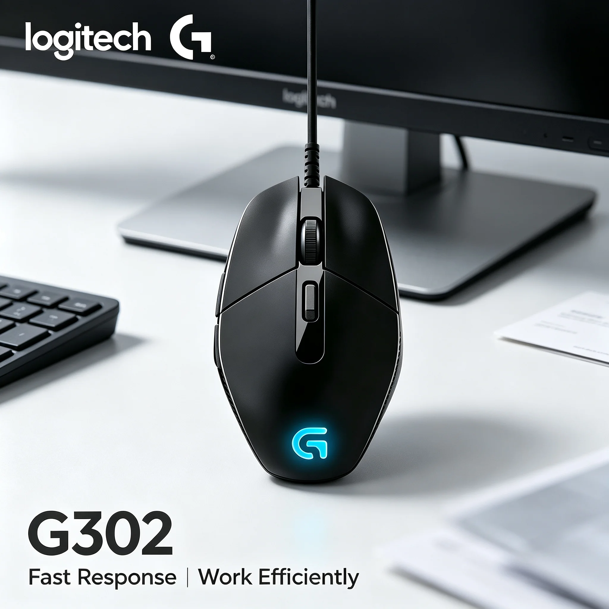 Logitech G302 Wired E‑sports Gaming Mouse Customizable RGB Brightness Setting 6 Macro Buttons for League of Legends Apex Legends