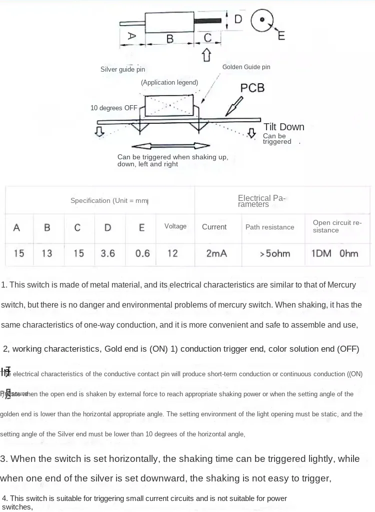 100PCS Highly Sensitive Vibration Sensor Vibration Switch SW-200D SW200D