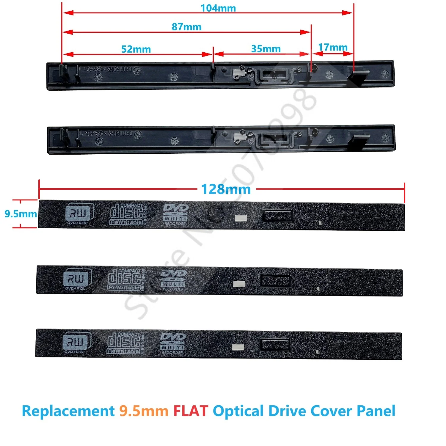 lot 10 9.5mm Flat CD DVD-ROM/RW Optical Drive Bezel Faceplate Front Panel Cover for Laptop Tray-load Optical Drive ODD DVD