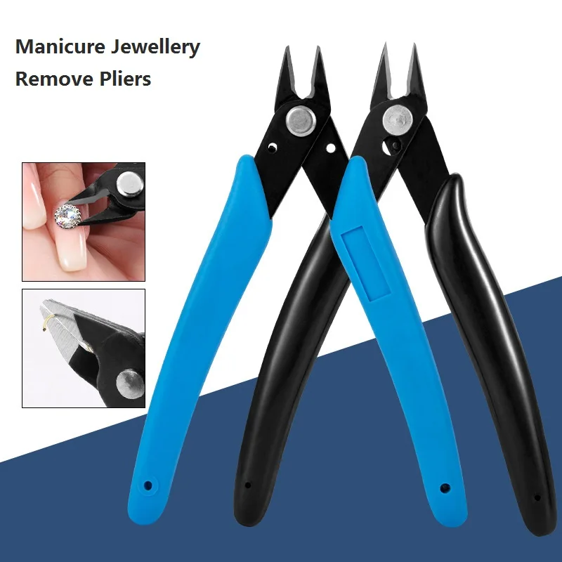 Manicure Nail Pliers For Rhinestones Gems Removal 170 Soft Wire Cutter Nail Unloading Nippers Chain Scissors Nail Art Tool