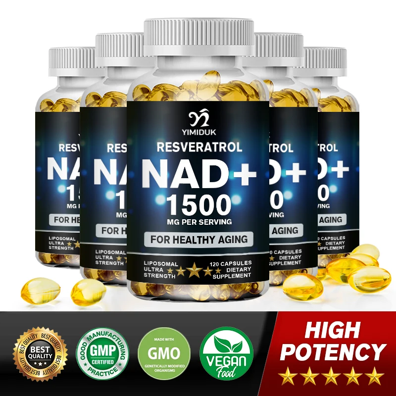 NAD Capsules Supplements - with Resveratrol, Natural Energy, Anti-aging & Cellular Health, Strengthens The Immune System