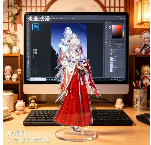 

Japanese Anime Wuthering Waves Hiyuki Double-Sided Acrylic Stand Figure Model Plate Cosplay Collection Desktop Decor Gifts DD