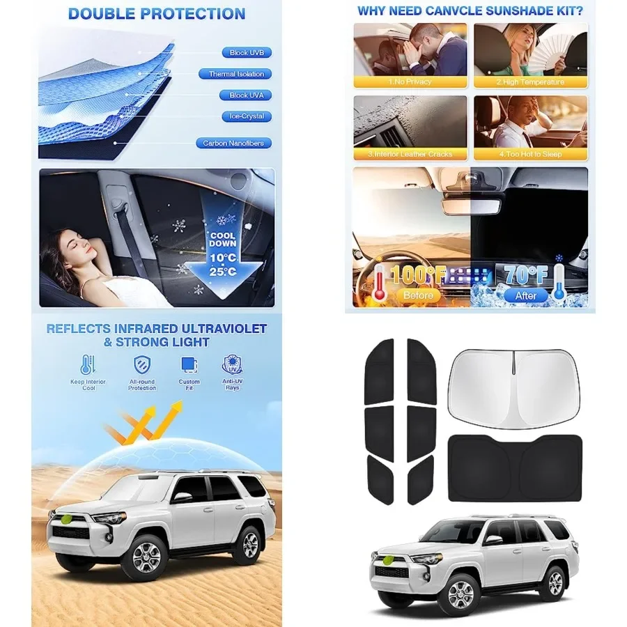 

Window s 5th Gen Accessories Sun Side Rear Window Covers Sun Full Set Sun Visor Privacy Protection Camping Keep Vehicle Cool Bl