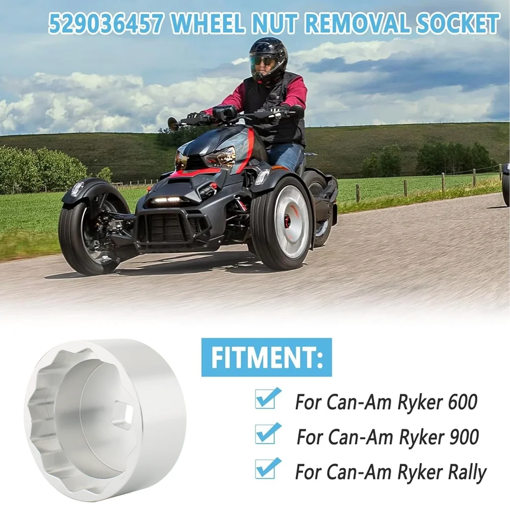 Wheel Nut Removal Socket 529036457 Accessories Easy to Install Durable Replaces for Can-am Ryker 600 900 Rally 2019-UP