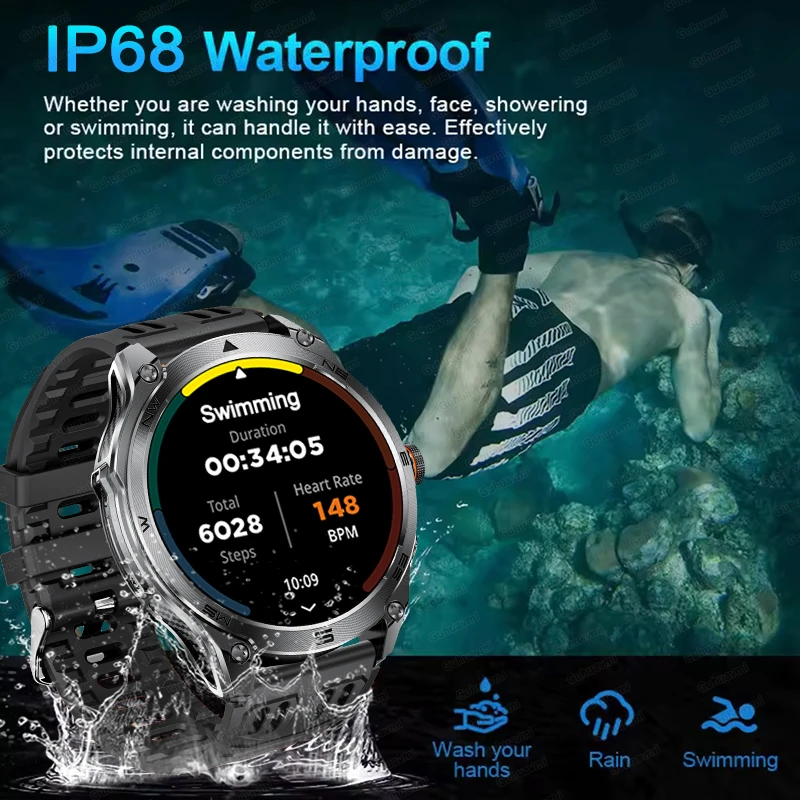 2025 For HUAWEI Smart Watch GPS 1.75'' AMOLED Display flashlight Compass Barometric Altimeter Fitness Tracking Smartwatch Custom